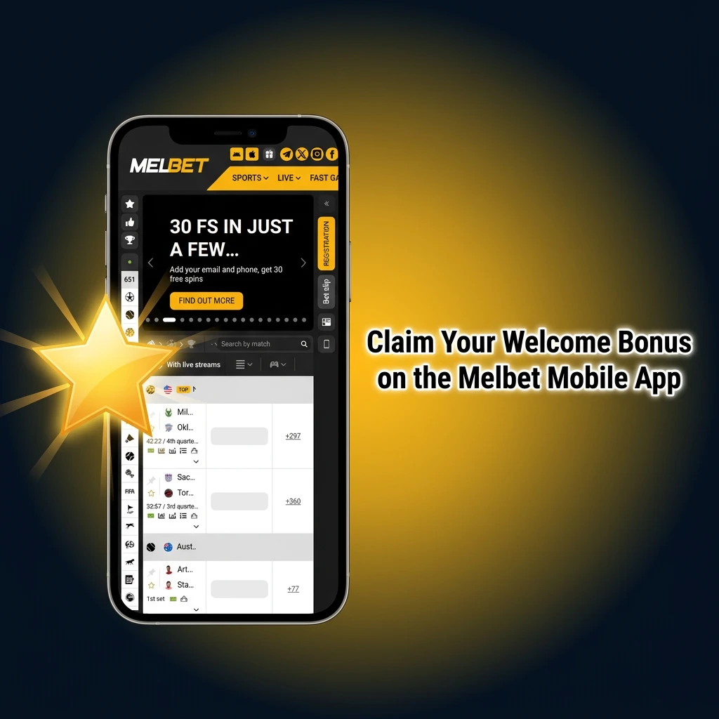 Melbet mobile app welcome bonus claim process on Android and iOS with registration and deposit steps