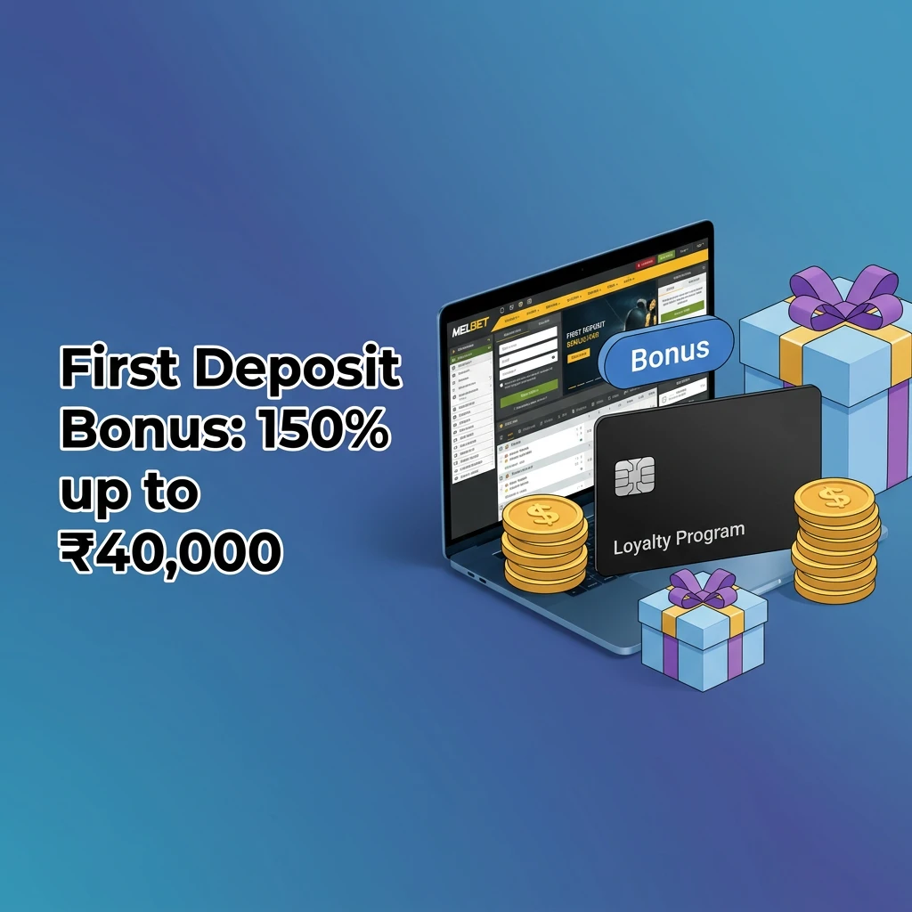 First deposit bonus 150% up to ₹40,000 for new users in India, with ₹75 minimum deposit for sports betting welcome offer.