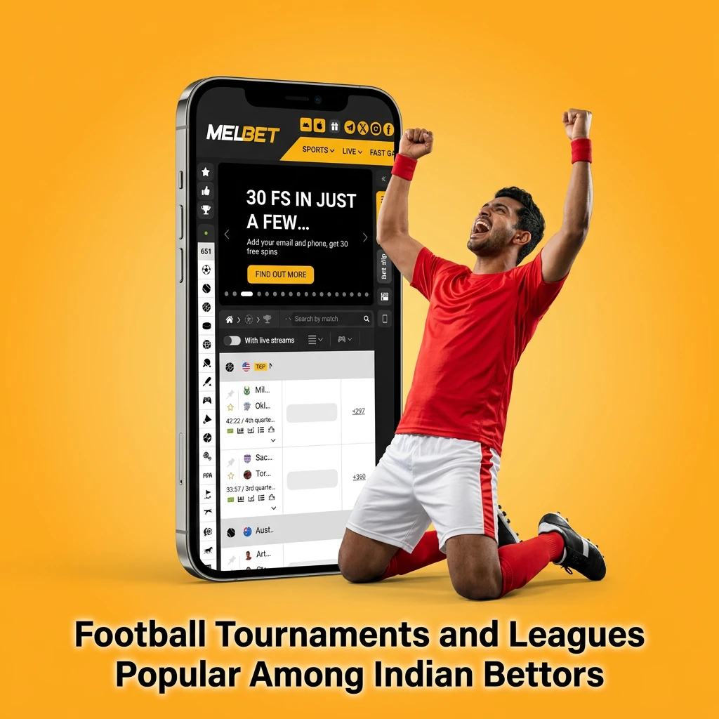 Football betting tournaments including FIFA World Cup, Champions League, Premier League, ISL, and European leagues popular among Indian bettors.