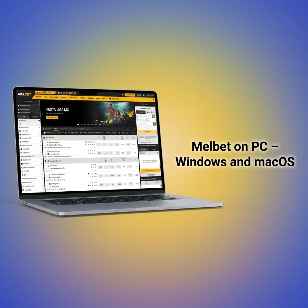 Melbet platform accessible on PC via browser on Windows and macOS, no download required, full features available