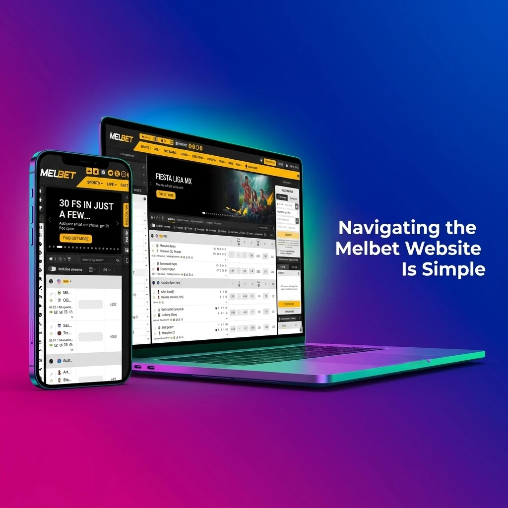 Melbet website homepage showing top navigation bar with Sports, Casino, and Promotions links for Indian users in INR