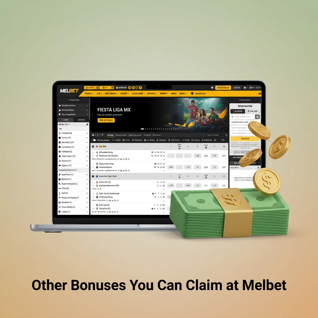 Melbet promotions including accumulator bonus, cashback, free bets, casino welcome bonus, and referral rewards
