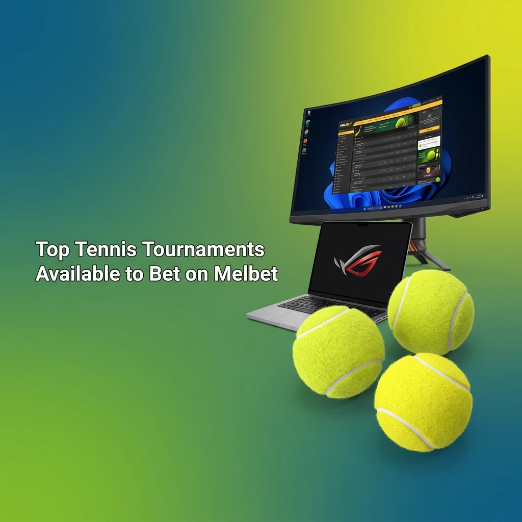 Tennis court with players competing at major tournaments like Grand Slams and ATP/WTA events available on Melbet