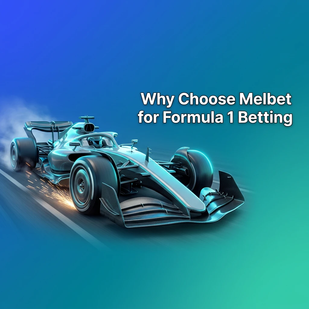 Melbet Formula 1 betting platform showing F1 markets, live odds, mobile app, and INR payment options for Indian bettors