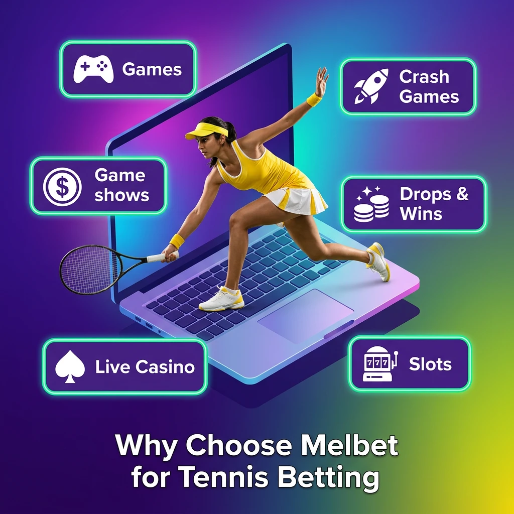 Tennis betting interface on Melbet showing live markets, competitive odds, and mobile-friendly features for Indian bettors.